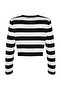 Siyah Crop Basic Çizgili Triko Kazak TWOAW23KZ00034 - 8