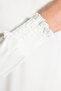 Ekru Dik Yaka Regular Fit Gipe Detaylı Esnek Örme Bluz TWOAW24BZ00022 - 4