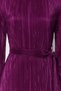 Purple Pleated Fabric Flare Sleeve Detail A-Line Midi Knit Dress TWOAW24EL00125 - 3