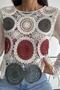 Women's White Crochet Standard Size Lace Blouse - 2