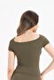 Women's Seamless Ribbed Short Sleeve Blouse 9009 - 3