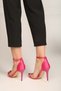 Women's Tulipa Fuchsia Satin Single Strap Heeled Shoes - 5