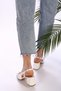 Women's Perotena White Skin Heeled Shoes - 7