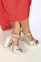 Women's Pi Tolla Silver Satin Platform Heeled Shoes - 2