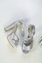 Women's Pi Tolla Silver Satin Platform Heeled Shoes - 4