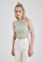 Fitted Halter Neck Ribbed Camisole Athlete U0357az23sm - 3