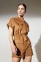 Women's Cinnamon Regular Fit Judge Collar Lace Detailed Jumpsuit - 2