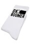 Unisex Vegan White Socks - Ok Boomer Design - 3