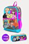 Kids Gray Blue Pink Anime Patterned 2-Piece School Bag Set GOSET0223737