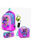 Kids Pink Blue Glitter Cat Patterned 3-Piece School Bag Set with USB GOSET0124301 - 6