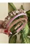 Set of 3 satin and crystal stone crowns - 3