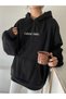 Colored Clouds Sweatshirt - Black Printed Oversize Ribbon Hoodie - 4