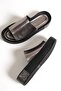 Capone Single Wide Band Stone Detailed Wedge Heel Metallic Women's Slippers - 3