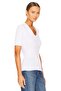 Women's White V-Neck Jersey Short Sleeve Blouse - 3