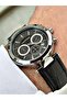 Black Color Leather Strap Functions Active Men's Wristwatch + BRACELET WITH GIFT By Reward - 4