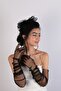 Plain Long Costume Gloves And Costume Voilet Set - 4