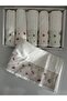 Bamboo Embroidered Rose Towel Set - 6 Pieces, 50X90