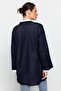Navy Blue Relaxed Cut Openwork/Hole Knitted Sweater TCTAW24AK00113 - 5