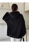 Colored Clouds Sweatshirt - Black Printed Oversize Ribbon Hoodie - 3