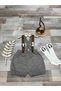 Hedgehog Concept Gray Tan 1 Year Old Baby Boy Salopet - 4