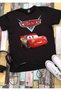 Cars Lightning Mcqueen Cars Printed Custom Design Black Short Sleeve Kids T-Shirt Unisex