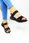 Women's Black Elastic Easy-to-Wear Sandals - 2