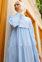Single Layer Detailed Casual Hijab Dress - Baby Blue - 2