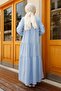 Single Layer Detailed Casual Hijab Dress - Baby Blue - 8