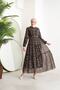 Women's Leopard Print Belted Modest Chiffon Dress SMS014 - 3