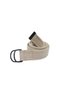 Unisex 3-Piece Beige Cream Black Gray D Buckle Black Ring Woven Tactical Sport Canvas Cloth Denim Belt - 2