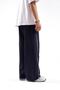 Adjustable Leg Piping Detail Navy Blue Parachute Trousers - 3