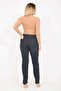 Women's Navy Blue Large Size 5 Pocket Lycra Jeans 65n36681 - 3