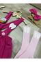 Baby girl tooth wheat pink skirt salopet bloomer socks buckle set - 5