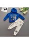 Unisex Looney Tunes Printed Hooded Sweatshirt and Tracksuit Kids Top and Bottom Set
