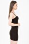 Women's Dark Brown Slit Strap Mini Dress - 3