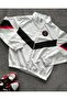 Unisex White Design Printed Zippered Raincoat & Windbreaker