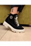 Black Suede Women's Ankle Shoes with Rubber Laces - 5