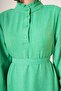 Women's Ruffle Detailed Collar Buttoned Dress - 4