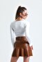 women square neck ecru long sleeve blouse - 6