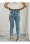 Nirvana Blue Acid Wash Boyfriend Mom Jean Women's Colorfast Recovery Jeans - 2