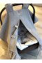 Gray Knitted Pique Gray Frilly Stroller Cover - 2