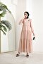 women's pom-pom chiffon islamic dress with belt SMS022 - 2