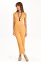 Women's Orange Summer Knitwear Double-Breasted Jumpsuit