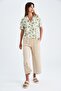 Regular Fit Patterned Short Sleeve Viscose Shirt - 5