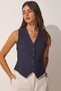 Women's Navy Blue V-Neck Stylish Ayrobin Vest TO00067 - 3