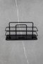 Economical Stainless Bathroom and Cosmetic Organizer with Crystal Shelf Black Adhesive Wire Shampoo Rack - 3