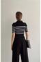 Striped Ribbed Button Detailed Blouse - 2