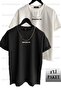 Brooklyn Printed Unisex Black-White 2-Piece Oversize T-Shirt Pack