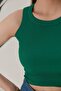 2-Piece Fitted Wide Piping Halter Neck Ribbed Flexible Knitted Crop Blouse Set - 5