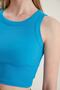 2-Piece Fitted Wide Piping Halter Neck Ribbed Flexible Knitted Crop Blouse Set - 4